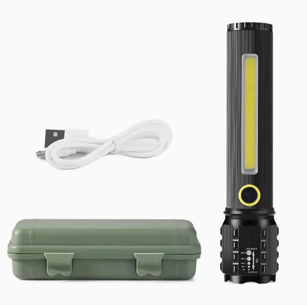 Ручной фонарь с боковой подсветкой BL C63 COB и USB зарядкой